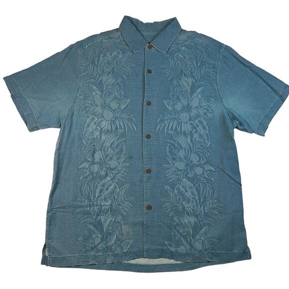 Tommy Bahama Other - Tommy Bahama Silk Kamari Border Classic Fit Camp Shirt Blue Size XL
